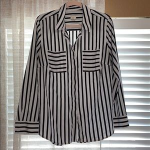 Striped Sheer Button Up | XXL